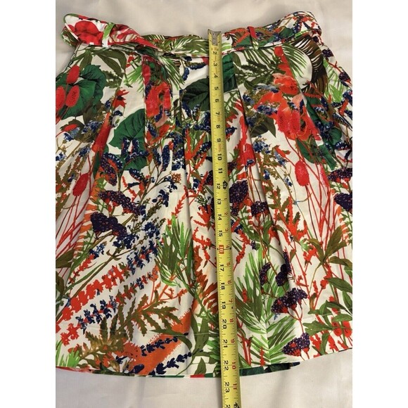 SOFT SURROUNDINGS ALine Skirt Size Large Petite Floral Tropical Pockets Belted - Picture 8 of 9